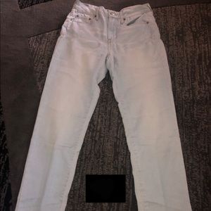 Light washed blue jeans